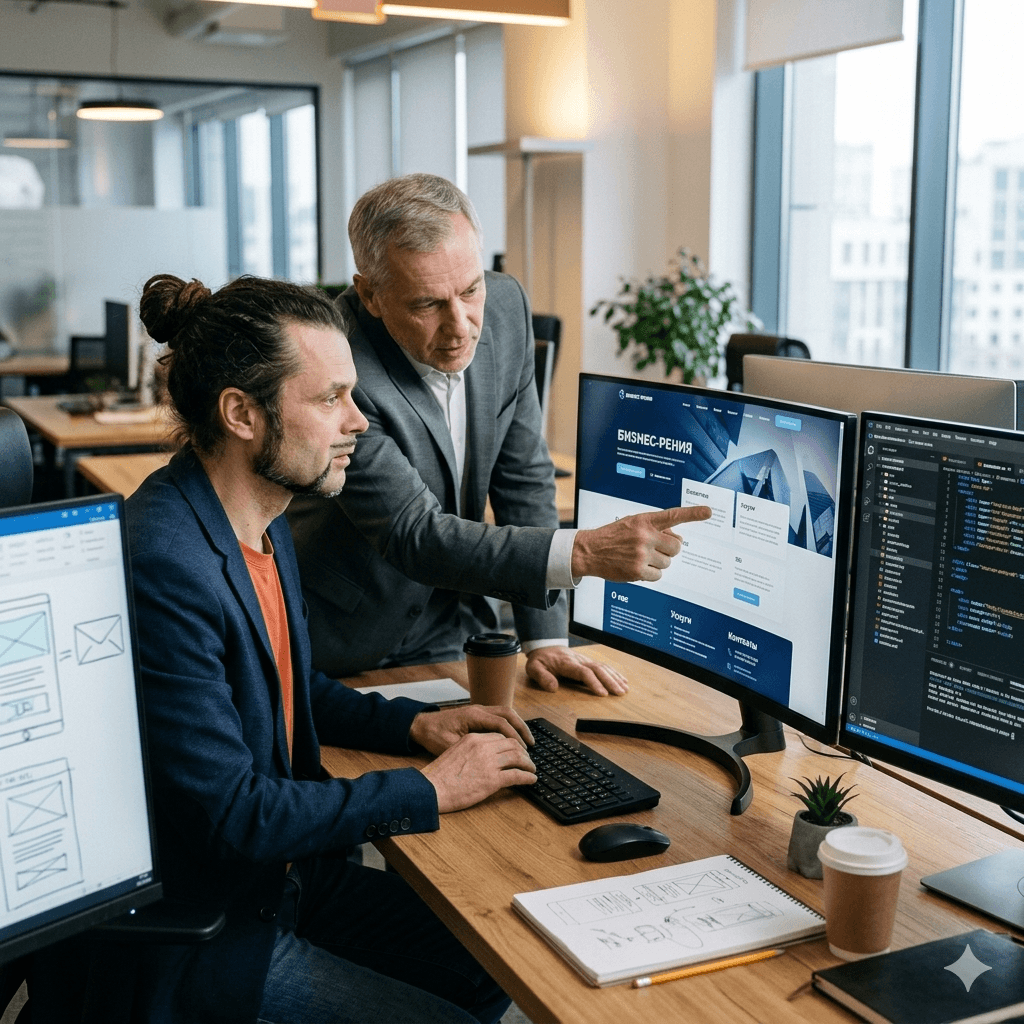 Developer in client meeting